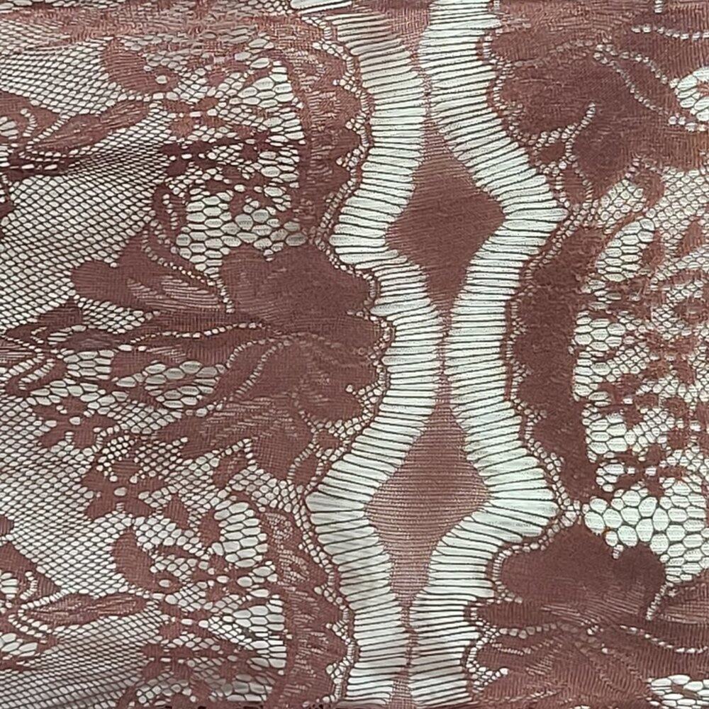 Fossil Maroon Lace top Shirt fringe bottom hem - Picture 4 of 8